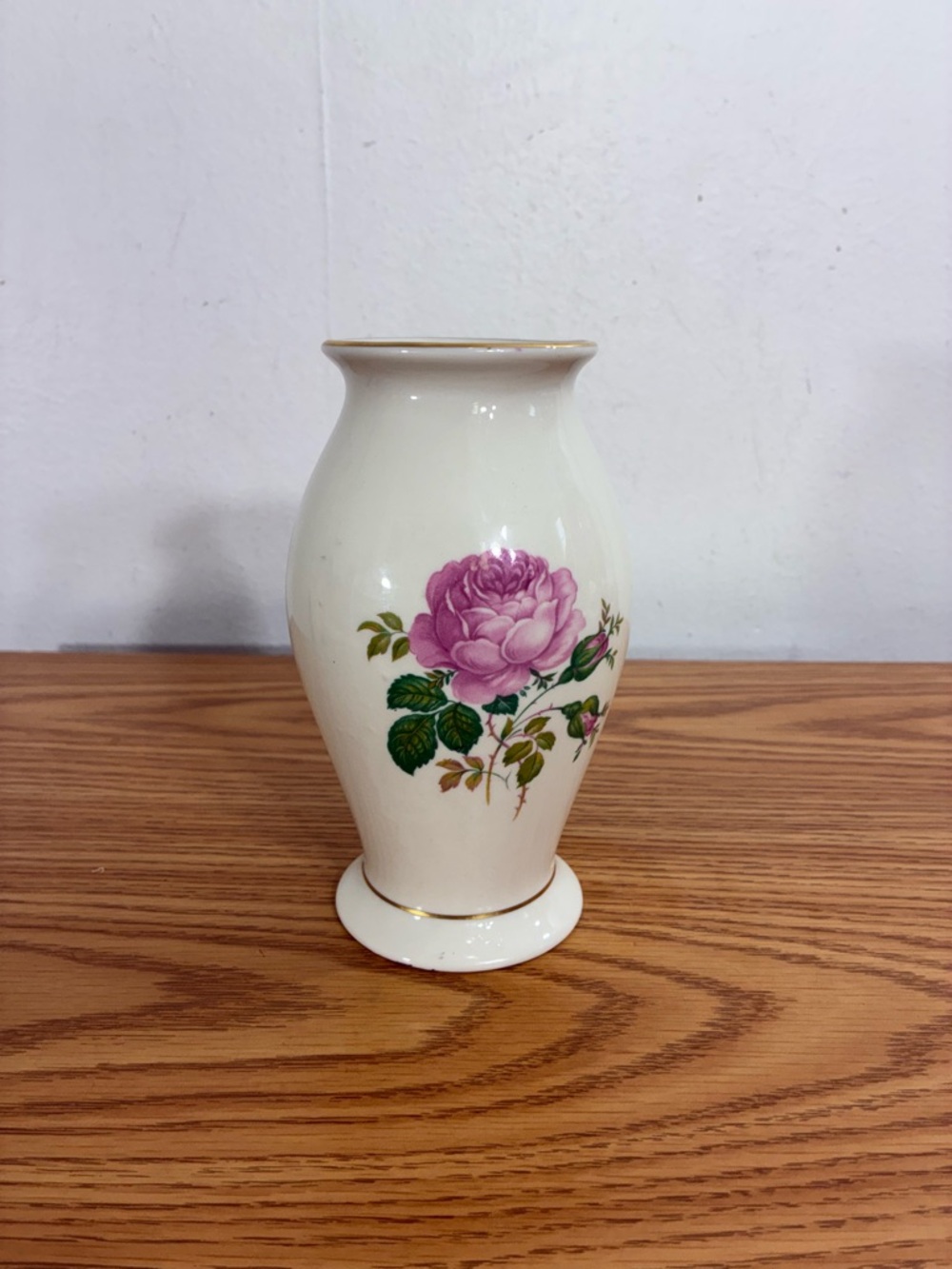 Pickard China Vase Hand Decorated Porcelain Pink Floral Pottery USA 6.5”